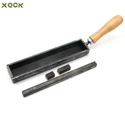 Metal Ingot Mold with Wooden Handle Adjustable Gold Silver Molding Groove Jewelry Casting Tools