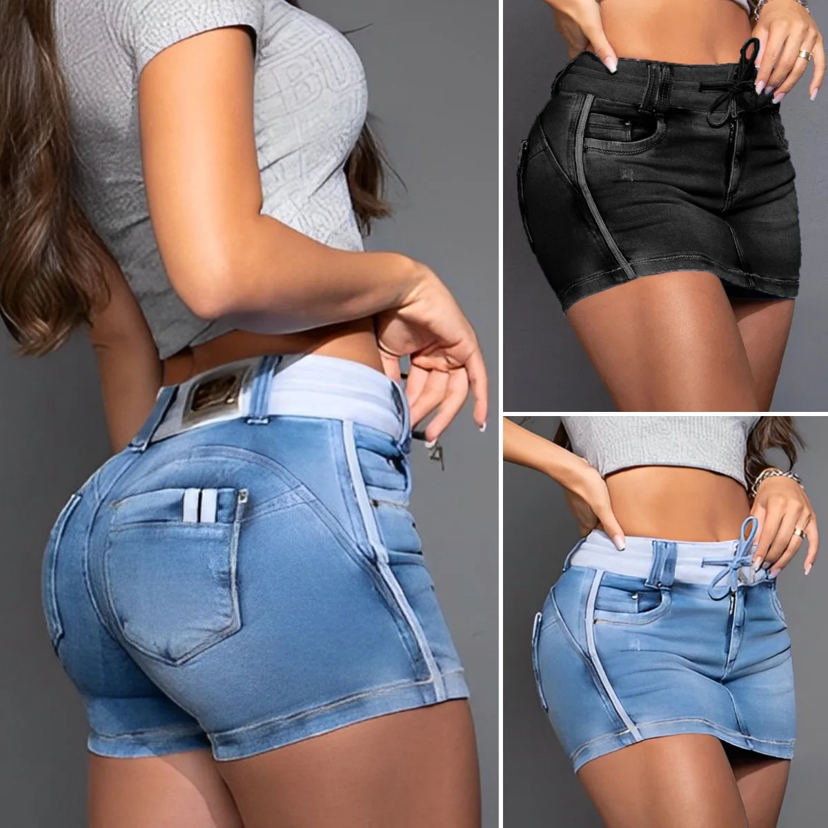 New Denim Skirt for Women Harajuku Summer Women Clothing High Waist Denim Skirt Drawstring Female Casual Gift Fashion Streetwear