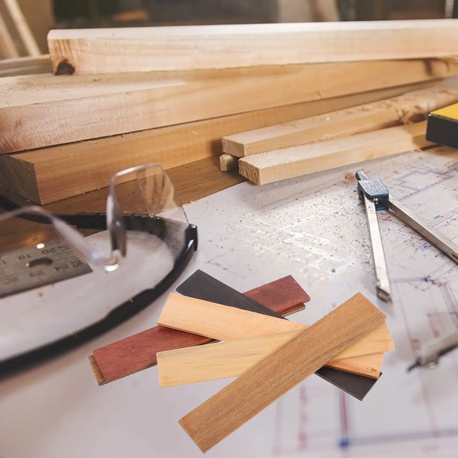 

6 pcs Replacement Teak Wood Planks Textured Wooden Boards For Diy Garden Projects Durable Engraving Use