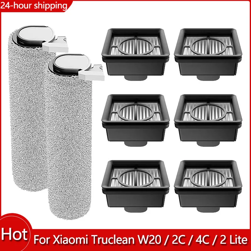 Fit For Xiaomi Truclean W20 / 2C / 4C / 2 Lite Wet-Dry Vacuum Roller Brushbar Brush Filter Hepa Parts Accessories Replacement