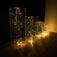 Acrylic Clear Frame Crystal Folding Column Cake Flower Stand Wedding Party Stage Table Centerpieces Backdrop Decoration Props