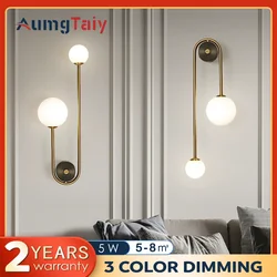 12W Wall Sconce with Frosted Flute Glass Vanity Light Fixtures Bathroom Sconces Wall Lights for Mirror Bathroom Bedroom Hallway
