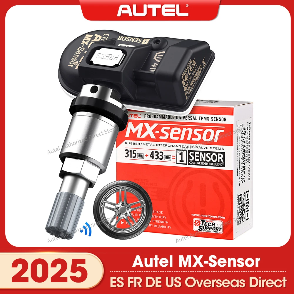 Sensores Autel MX Sensor de presión 2 en 1 Frecuencias de 315 MHz + 433 MHz Sensor TPMS de repuesto para neumáticos Funciona con TS501 TS508WF ITS600E