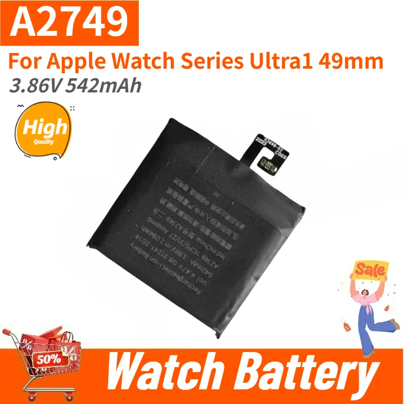 High Quality A2749 Watch Battery 3.86V 542mAh For Apple Watch Series Ultra1 49mm Brand New Replacement Battery