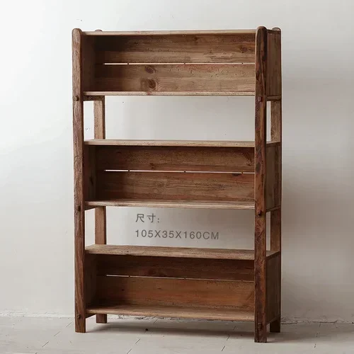 

Bookshelf Three-Layer Punch-Free Home Study Wall-Mounted Shelf Solid Wood