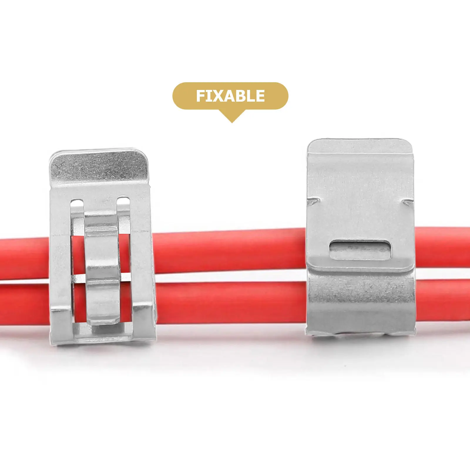 Solar Panel Wire Clamps 50Pcs Stainless Steel Cable Clips Corrosion Resistant Photovoltaic Wire Holders