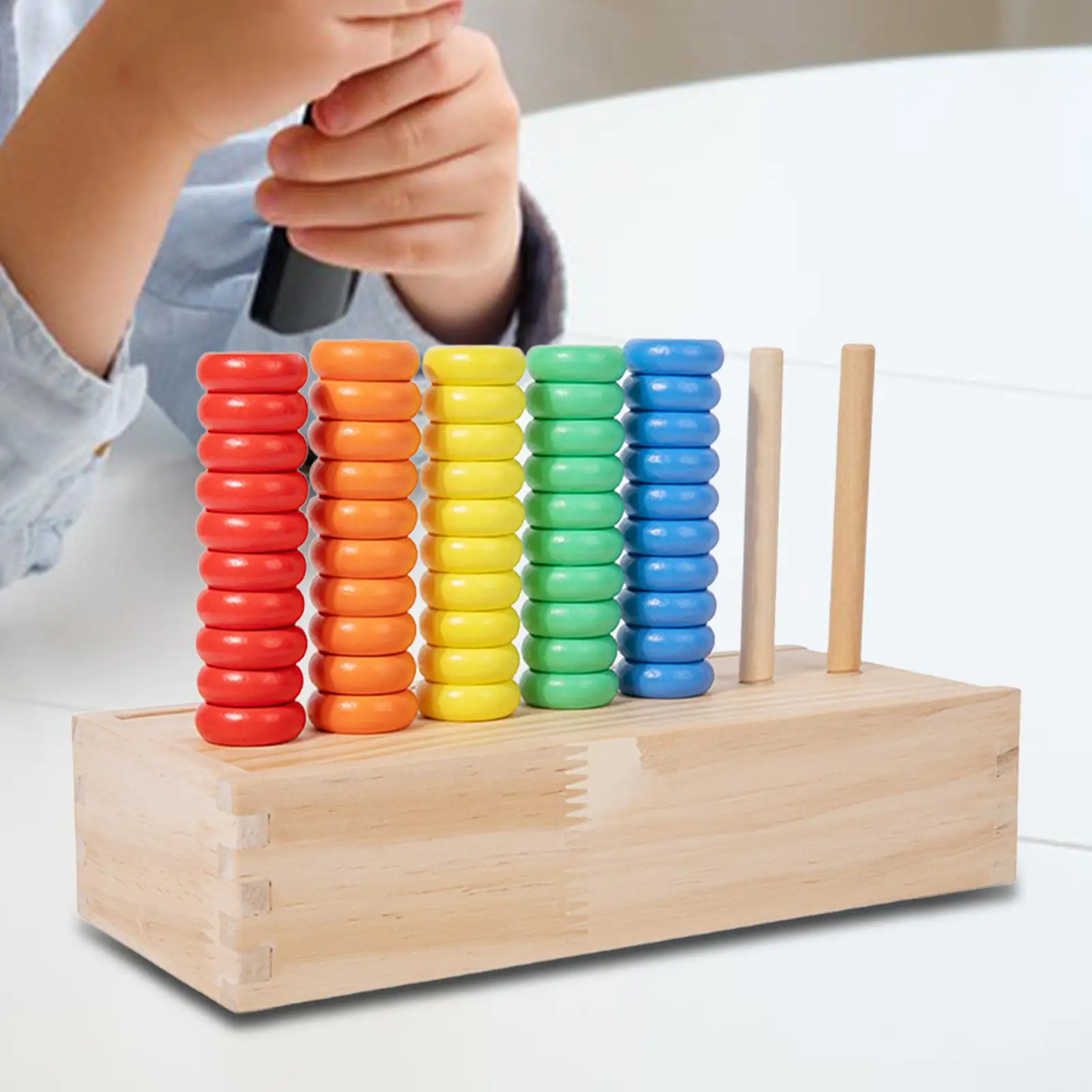 Ordinamento dei colori Giocattoli impilabili Riconoscimento sensoriale Coordinazione occhio-mano Gioco educativo creativo di anelli colorati