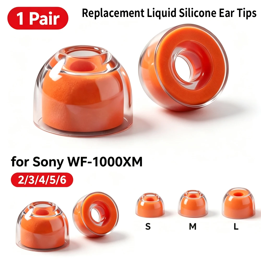 S/M/L Soft Sponge Noise Canceling Ear Tips Compatible with WF-1000XM6 XM5 XM4 XM3 Earbuds Replacement Liquid Silicone Ear Tips