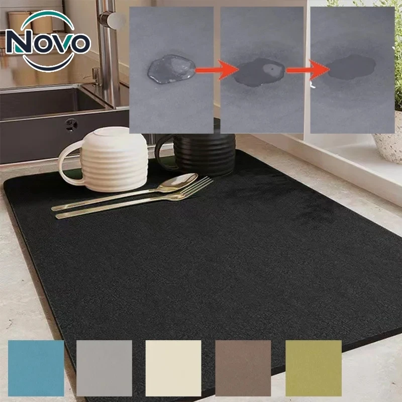 Large Absorbent Kitchen Counter Mat Non Slip Quick Dry Waterproof Pad for Coffee Machine Dish Drying Sink Draining Tableware