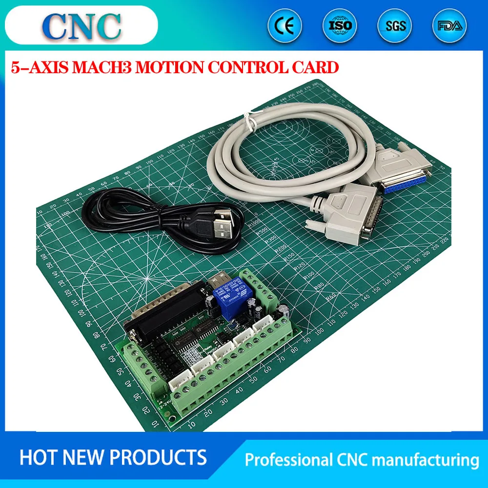 MACH3 engraving machine 5-axis CNC control board, with optocoupler, motor drive controller, with 25-pin parallel port USB cable