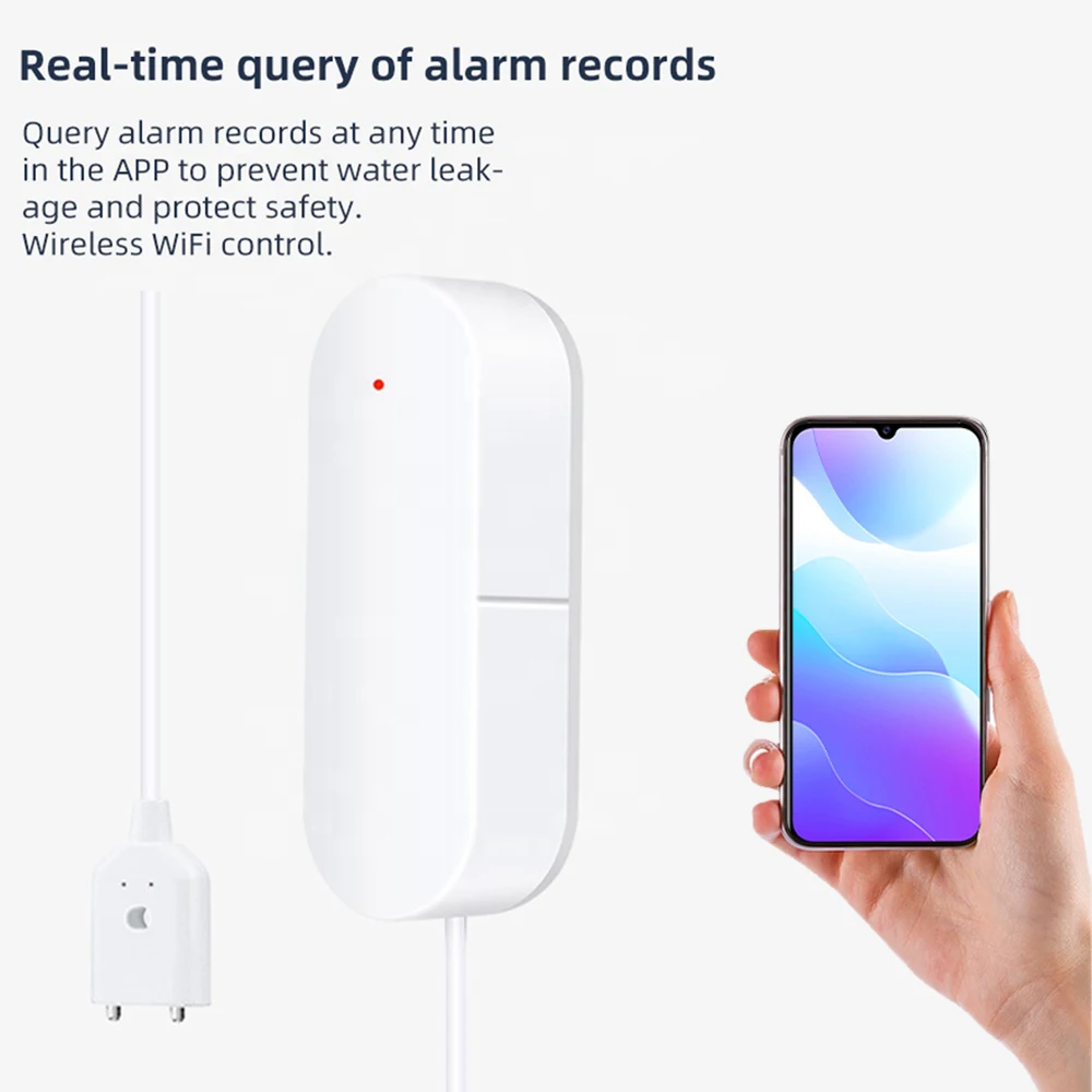 Imagem -04 - Smart Water Leak Alarm Sensor Detecção de Transbordamento Líquido Use para Tuya App Control Smart Home