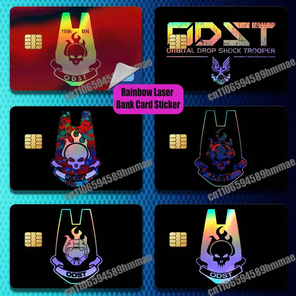For Dimike Orbital Drop Shock Troopers ODST Credit Bank Sticker ID Access Card Cover Skin Rainbow Color Laser Stickers Film