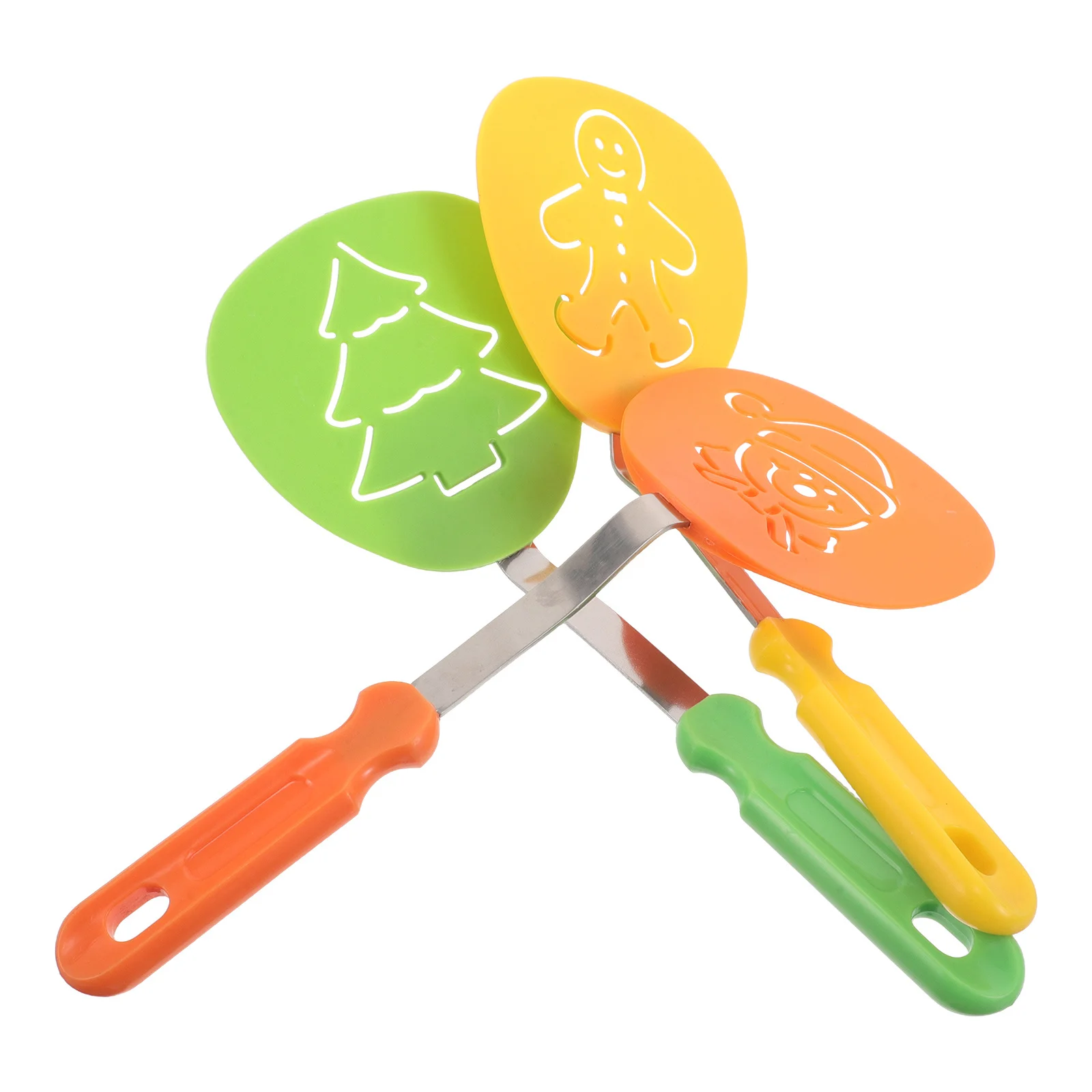 

3pcs Christmas Spatula Set Nylon Kitchen Utensil Holiday Cooking Tools Nonstick Safe For Pancakes Omelets Cookies Gingerbread