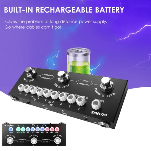 Imagen 2 del producto CUVAVE CUBE-guitarra eléctrica multifuncional para bebé, Pedal de efecto combinado con reproducción de música inalámbrica, grabación de teléfono y Audio