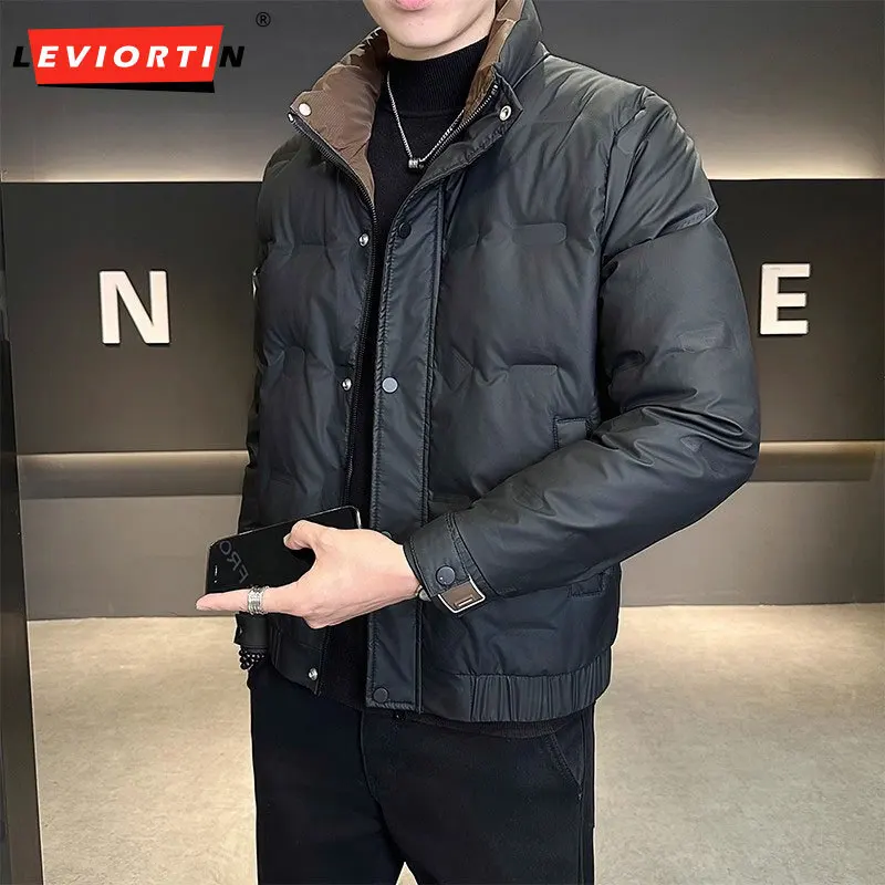 Winter Men's 2025 New Trendy Brand Lightweight Stand up Collar Versatile Simple and Loose Cold resistant and Warm Down Jacket