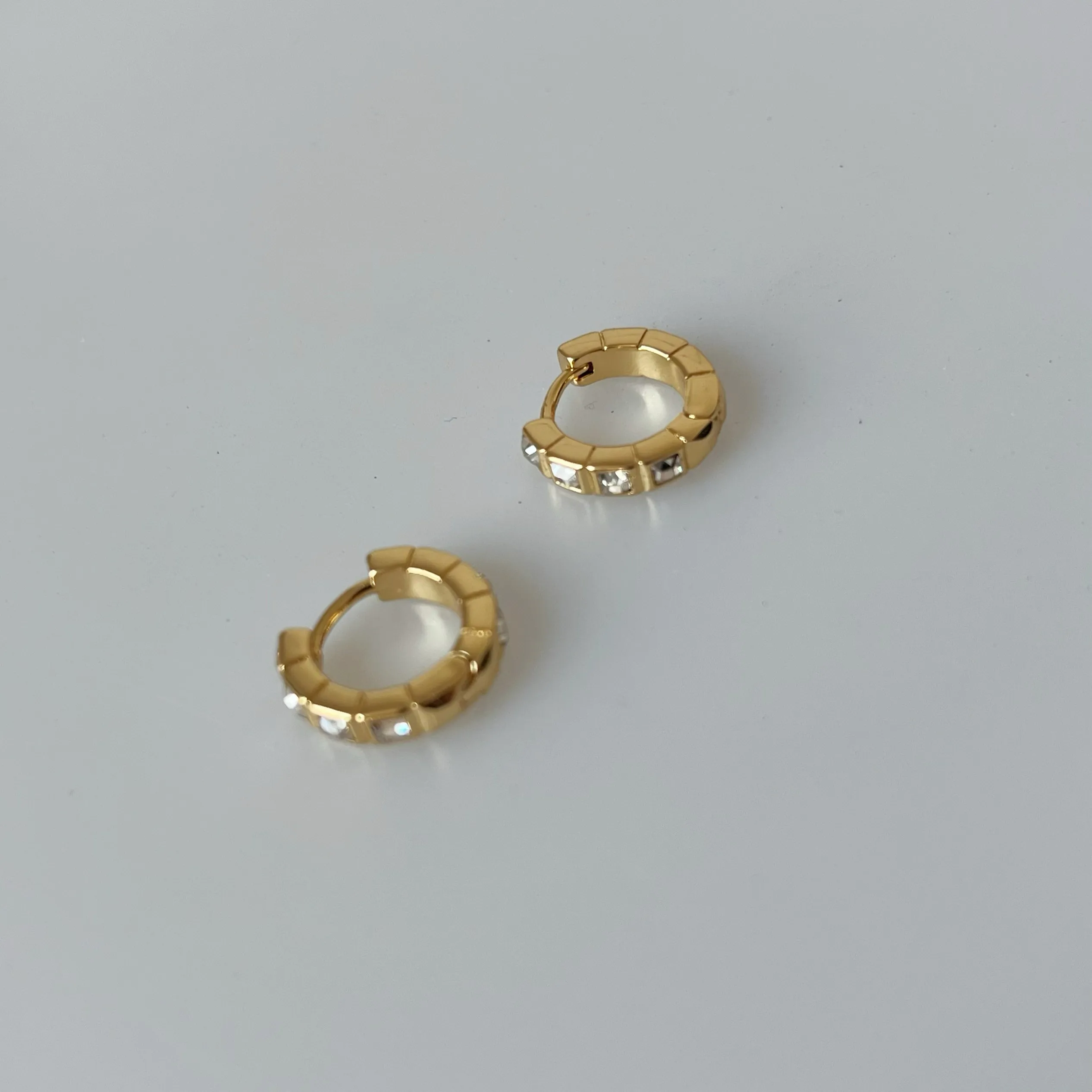 Polished Gold Plated Hoop Stud Earrings Simple Classic Style Female Wedding Party Ear Jewelry
