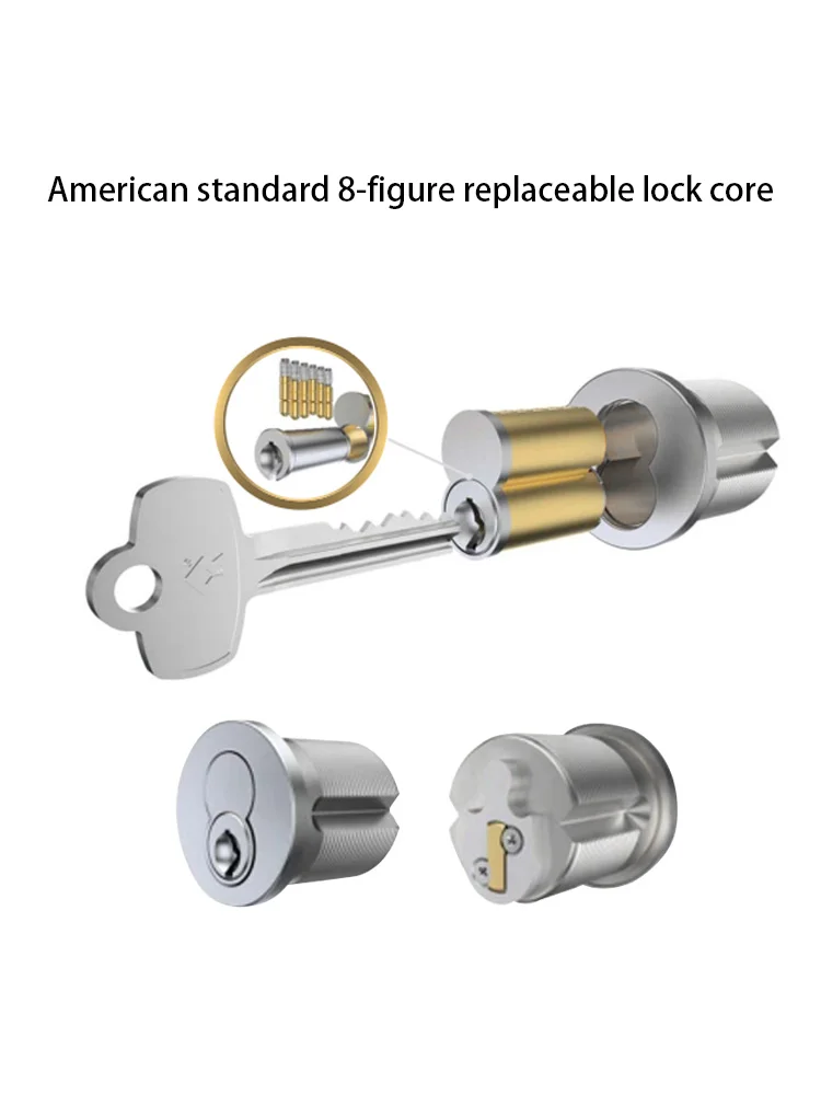 American standard apartment door lock core can be replaced with 8-figure lock head anti-theft door thread door lock 3 keys