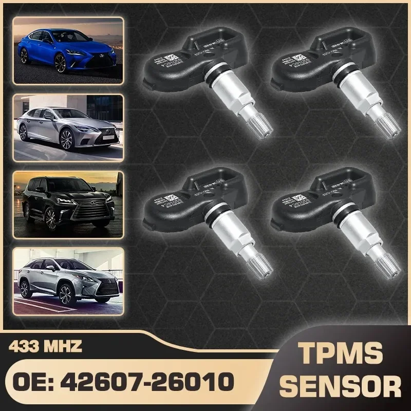 

4pcs Car TPMS Tire Pressure Sensor 42607-26010 PMV-C215 For Lexus ES2019-2024 LS 2017-2024 LX 2015-2020 RX 2015-2022 AMEXIAOXU