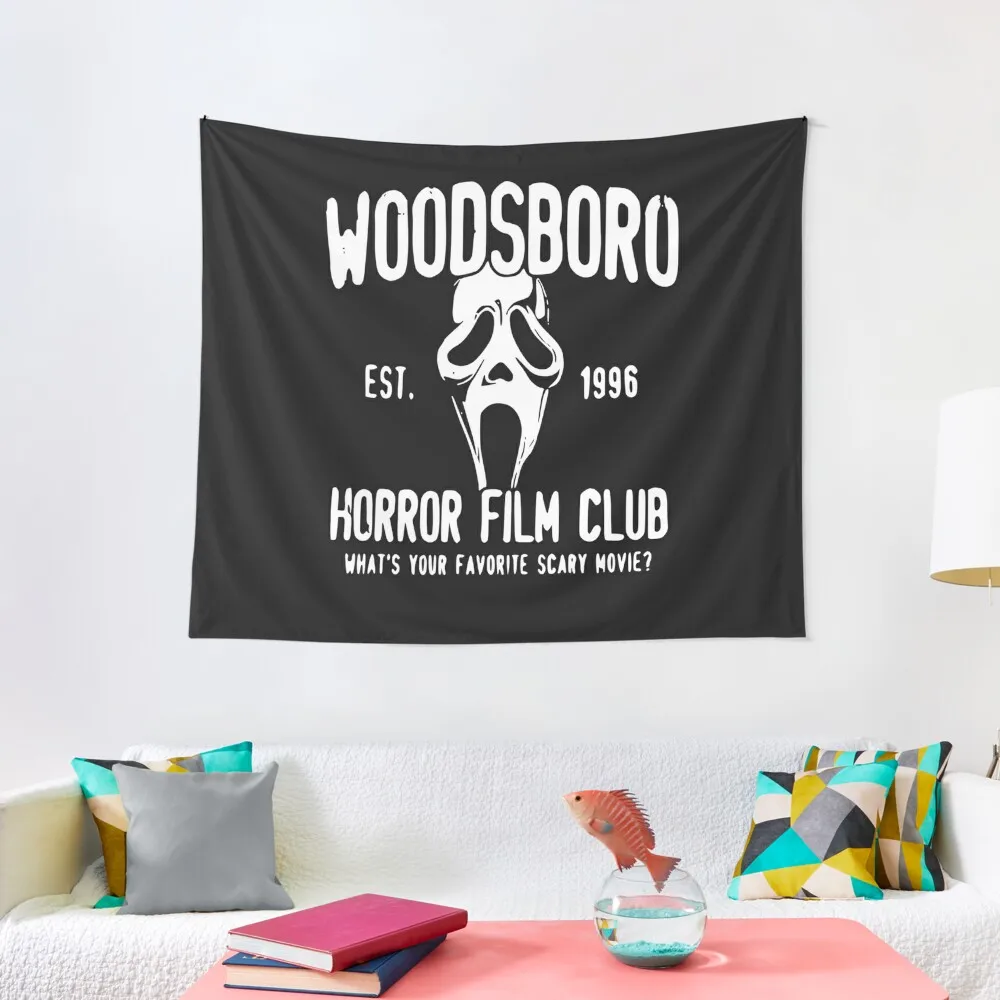 

Woodsboro Horror Film Club Tapestry Aesthetics For Room Decoration Bedroom Christmas Decoration Decorative Wall Mural Tapestry