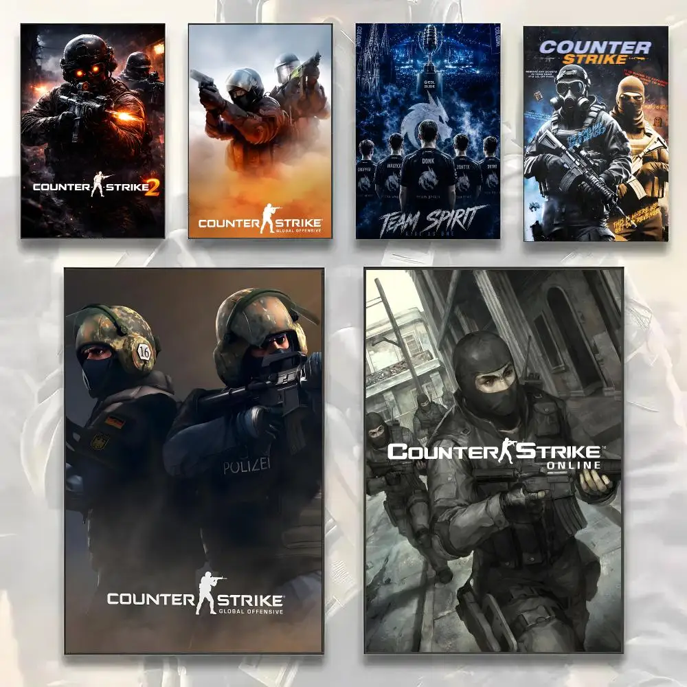 Counter Strike 2 Game Poster Painting Prints Wall Art Picture Film Room Home Bar Cafe Decor Home Mural