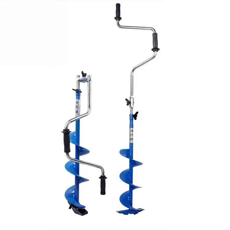 New double blade steel ice drill, foldable, durable, suitable for outdoor use, suitable for freshwater fishing tools and accesso