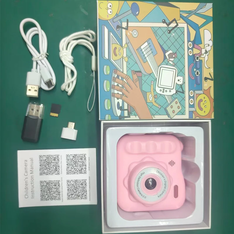 كاميرا أطفال 32G فورية 1080P HD عدسة مزدوجة كاميرا رقمية لصور السيلفي للفتيات والأولاد هدايا عيد الميلاد ألعاب أعياد الميلاد للأطفال