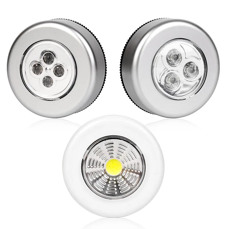 Night Light Mirror Front Touch Light 3 LED Battery Sensing Light Circular Closet Light Bedroom Emergency Kitchen Night Lamp