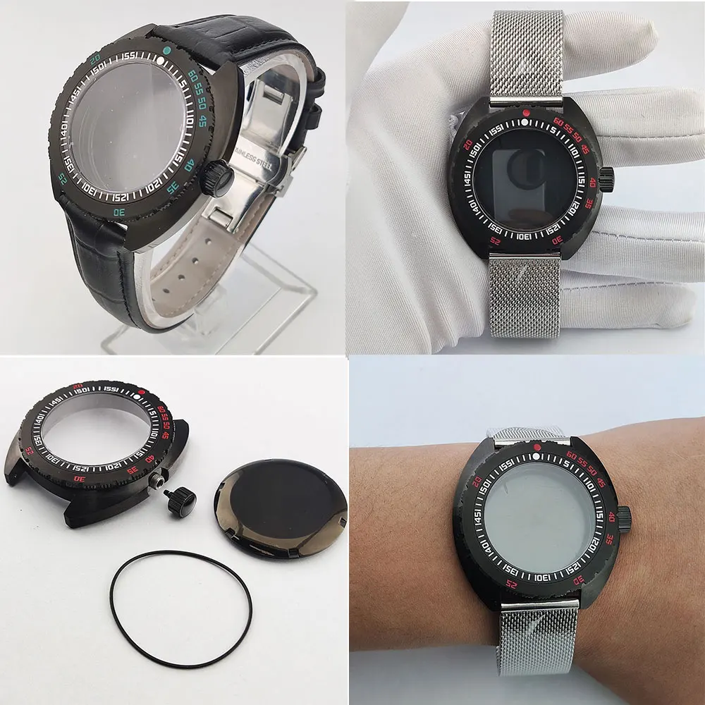 Аксессуары для корпуса часов NH35, стальной корпус 43 мм, сапфировое стекло, водонепроницаемые часы из стали 316, аксессуары 5 АТМ, модификация часов