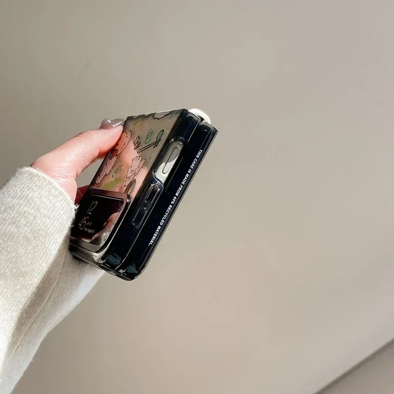 Bonito jogando caso do telefone do cão, Shell duro, tampa traseira para Samsung Galaxy Z Flip 5, 4, 3, ZFlip3, ZFlip4, ZFlip5