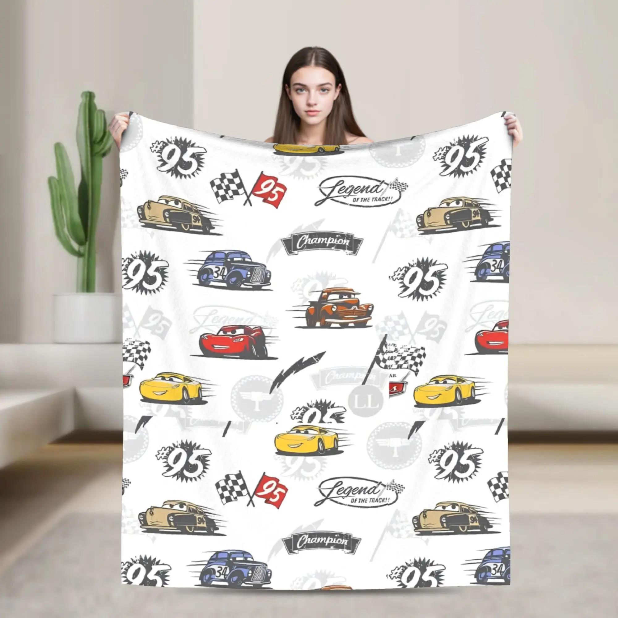 

Life Is A Highway Lightning McQueen Fuzzy Blankets Cars Funny Throw Blankets for Home 200x150cm Quilt