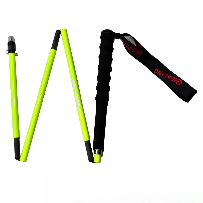 

Carbon fiber mountaineering and off-road ultra-light 4-section foldable walking stick pathfinding non-slip carbon fiber