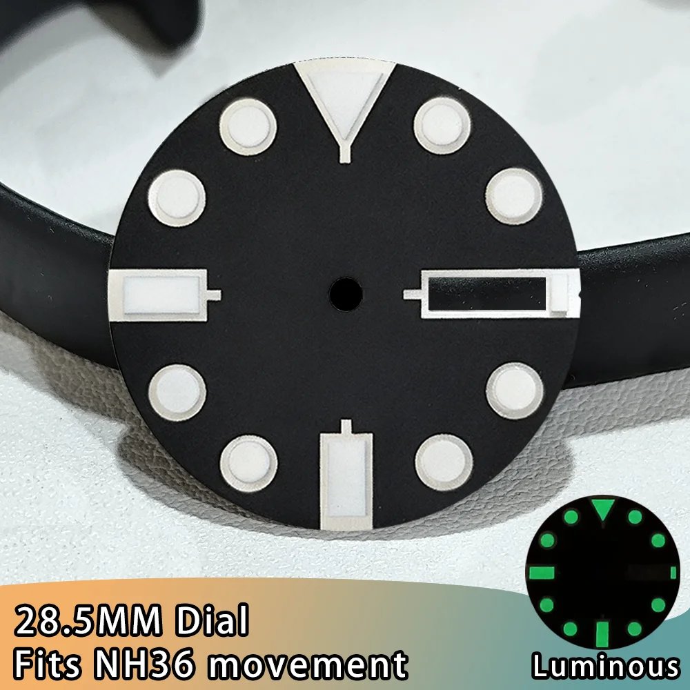 28.5 مللي متر قطر القرص NH35/NH36 حركة مضيئة الطلب مع تقويم واحد/مزدوج ساعة اكسسوارات NH35 ساعة الطلب #4