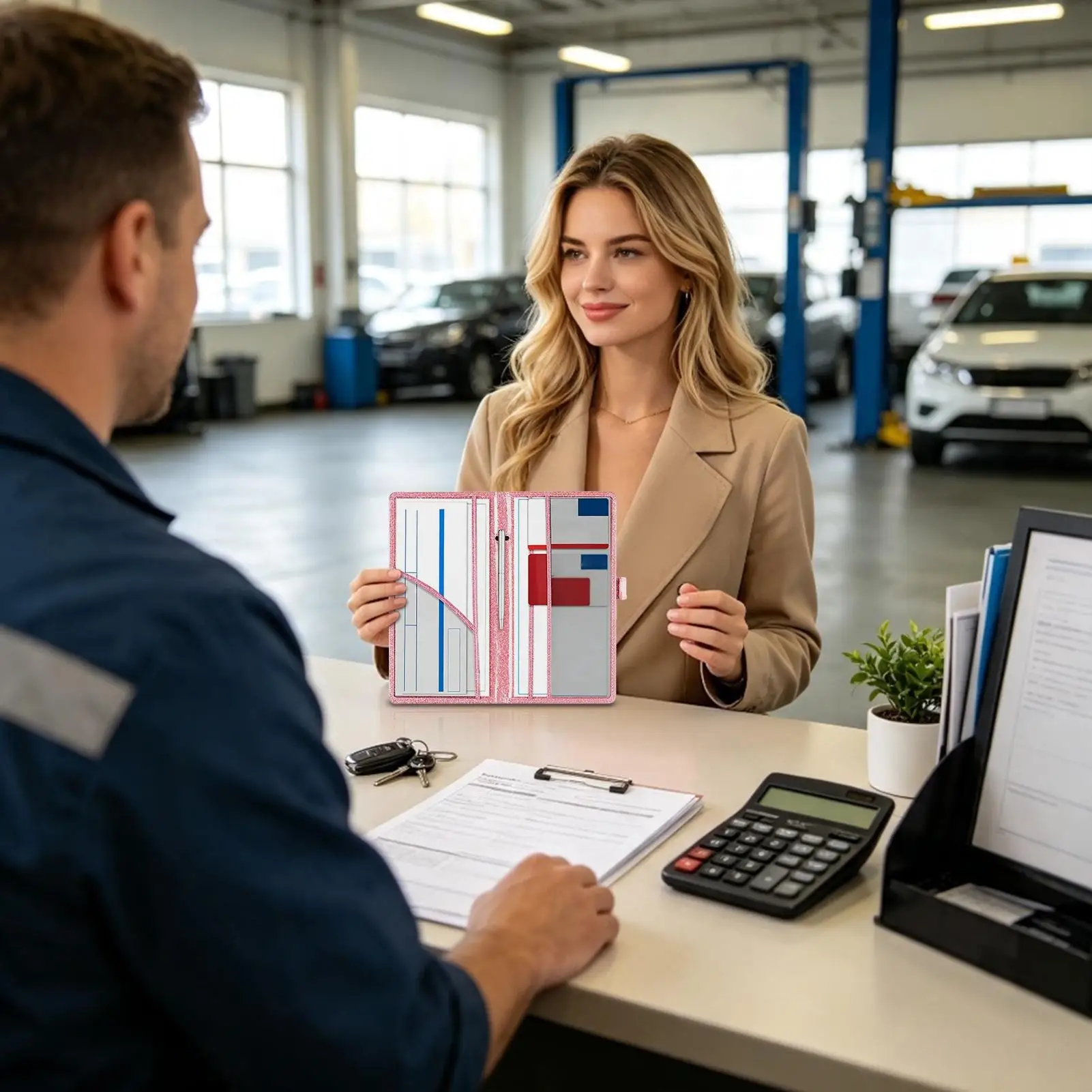 Registration And Insurance Card Holder PU Glove Box Document Automotive Organizer Magnetic Car Registration And Insurance Holder