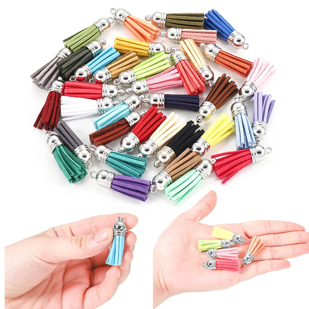 10/20/60pcs 38mm Vintage Leather Tassels Fringe For DIY Jewelry Making Keychain Cellphone Strap Pendant Accessories