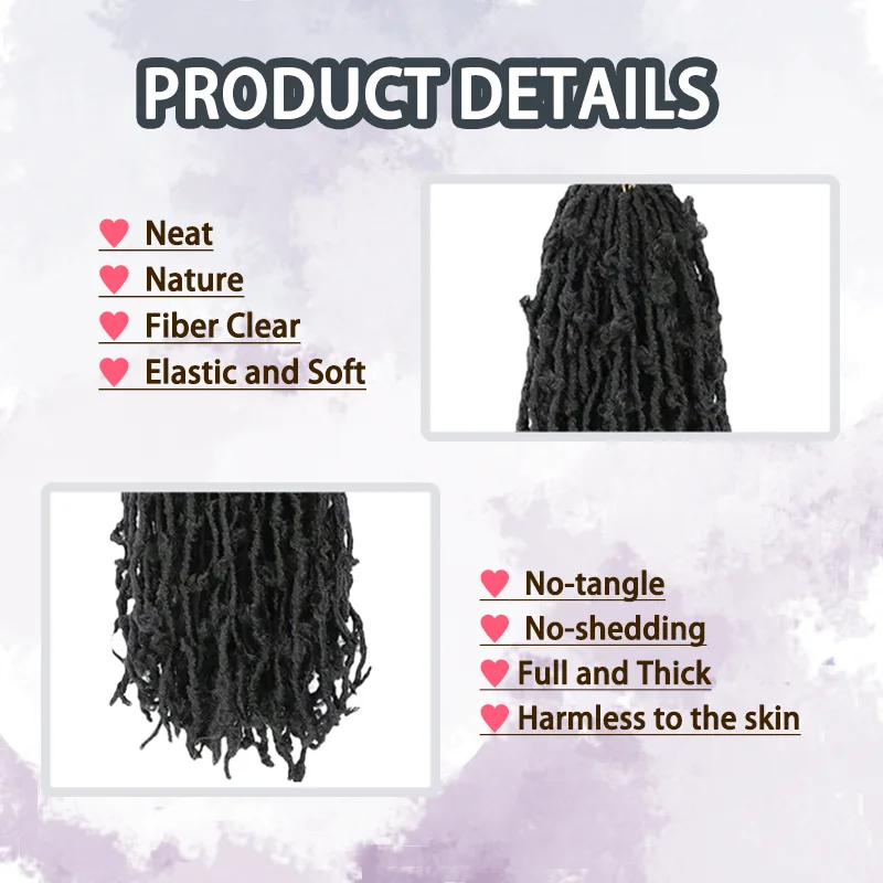 1 Pak Locs Kupu-kupu Rajutan Sintetis Boho Locs Kupu-kupu Tertekan Rambut Rajut Dewi Kepang Kupu-kupu Palsu dengan Ujung Keriting