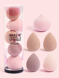 MAANGE-Juego de licuadora de esponja de maquillaje, 5 uds., base, corrector, crema en polvo, esponja cosmética seca y húmeda, esponjas de belleza multicolores