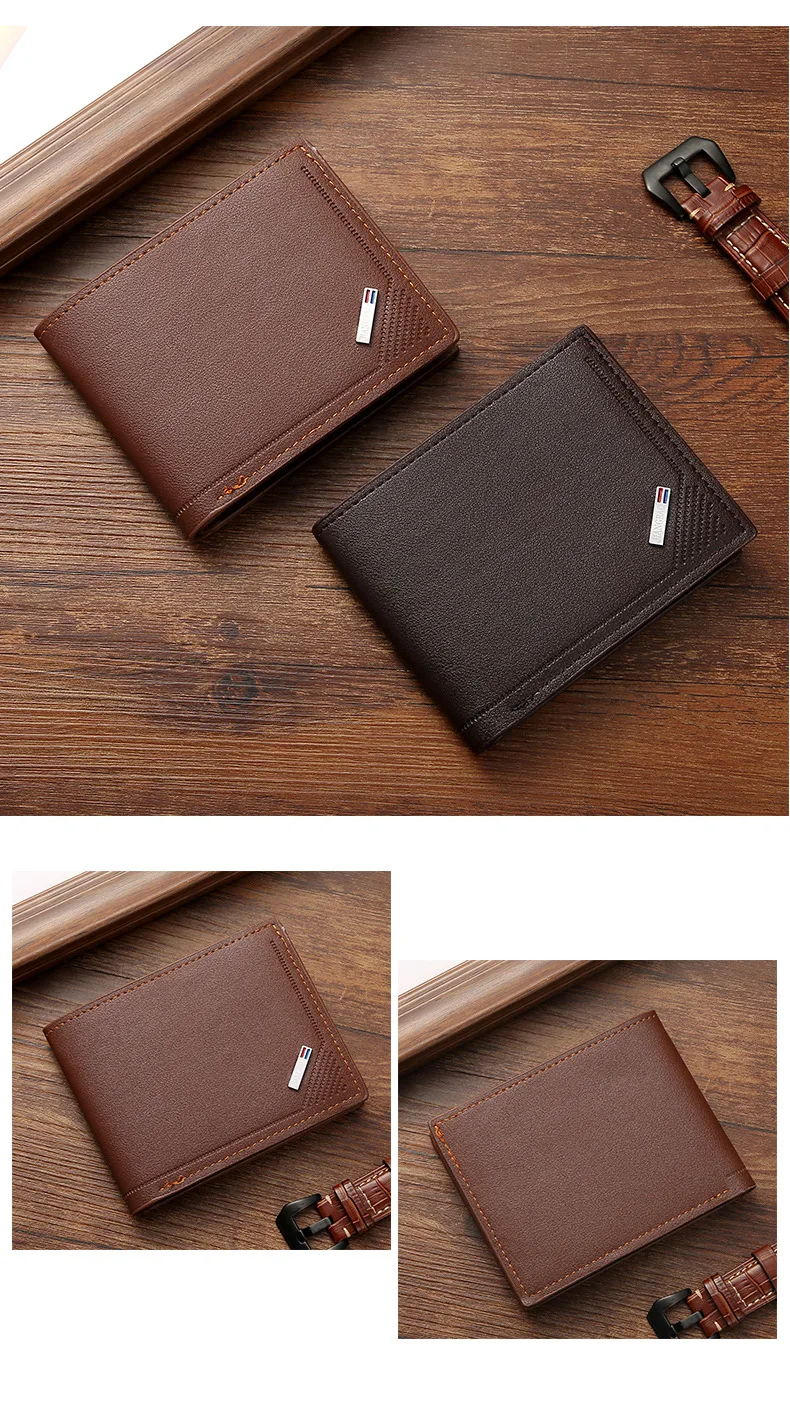 Men's Slim Leather Wallet with Money Clip description 7