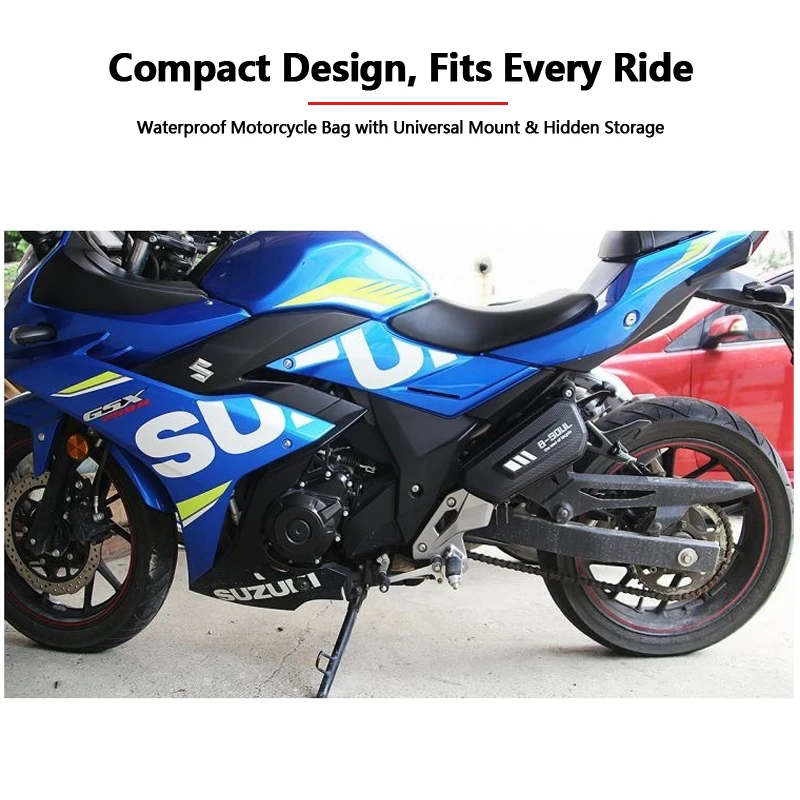 Moto Bag Hard Shell Triangle Frame Bag Motorcycle Accessories Side Bag- Waterproof Front Tube Storage Bag with Compartment