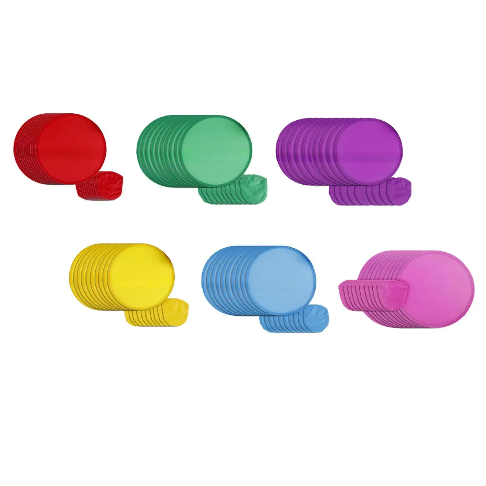 10x Ventilador Dobrável Portátil, Design de Mão com Bolsa, Ventilador Redondo de Poliéster para Atividades ao Ar Livre DIY e Publicidade