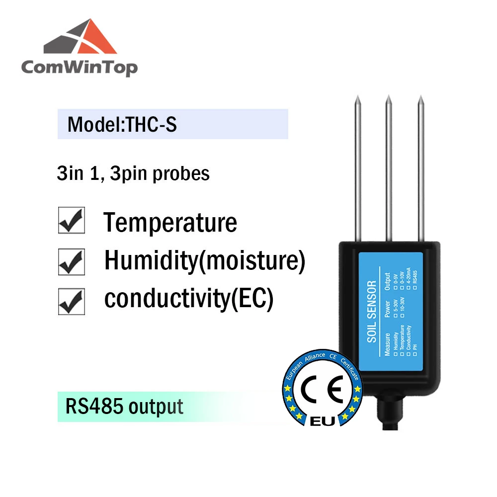 Bodenfeuchtigkeit Temperatur Luftfeuchtigkeit EC PH NPK Sensor mit Optionalem 4-20mA 0-5V RS485 Ausgang