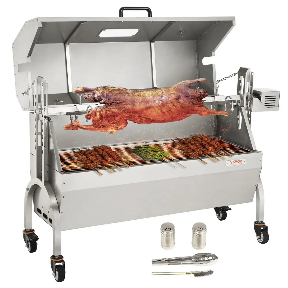 

Commercial 50W Electric Rotisserie Grill - Outdoor BBQ Roaster for Whole Pig, Lamb & Chicken