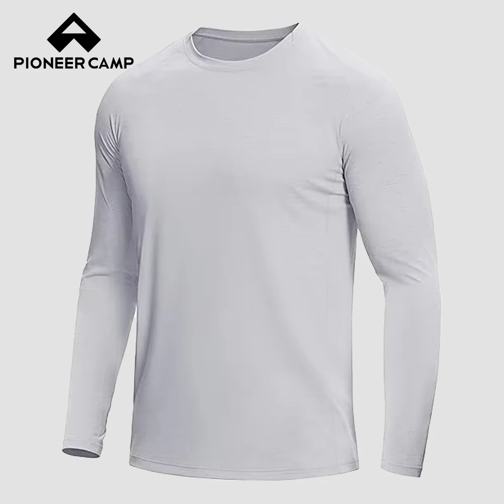 

Pioneer Camp Men's Long Sleeve Shirt Quick Dry Moisture Wicking Workout Tee Shirts Lightweight Athletic Tshirts Running Gym