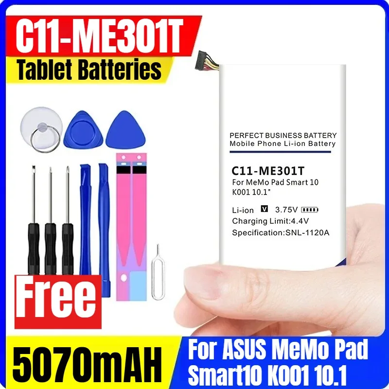 

C11-ME301T 3.75V 5070mAH Tablet Batteries for ASUS MeMo Pad Smart10 K001 10.1+Tool Kit
