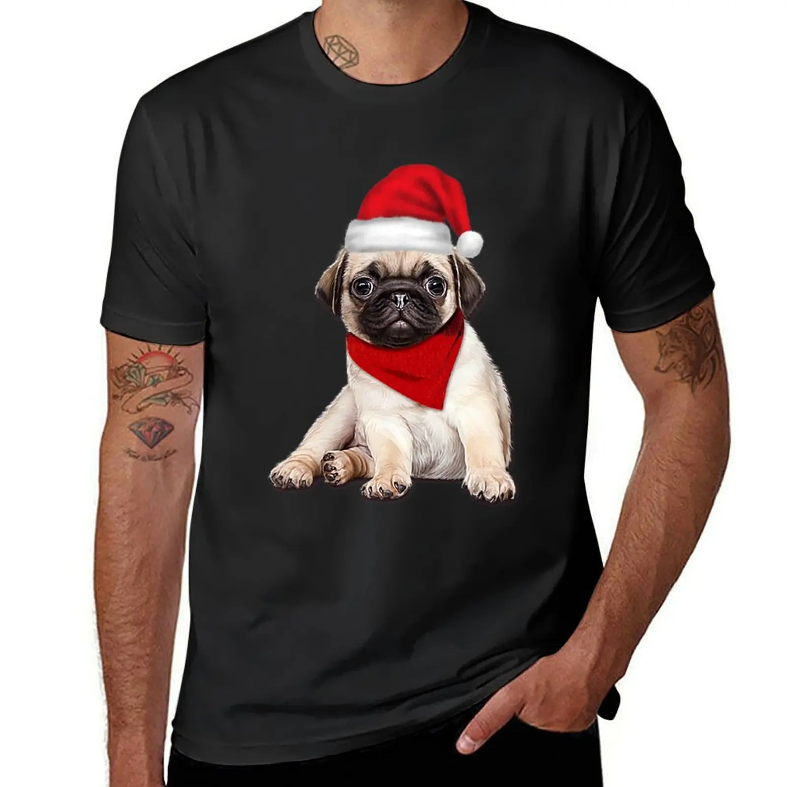 Christmas Dog T-ShirtChristmas Pug - Dog lover Christmas T-shirt plain sports fans t shirts for men