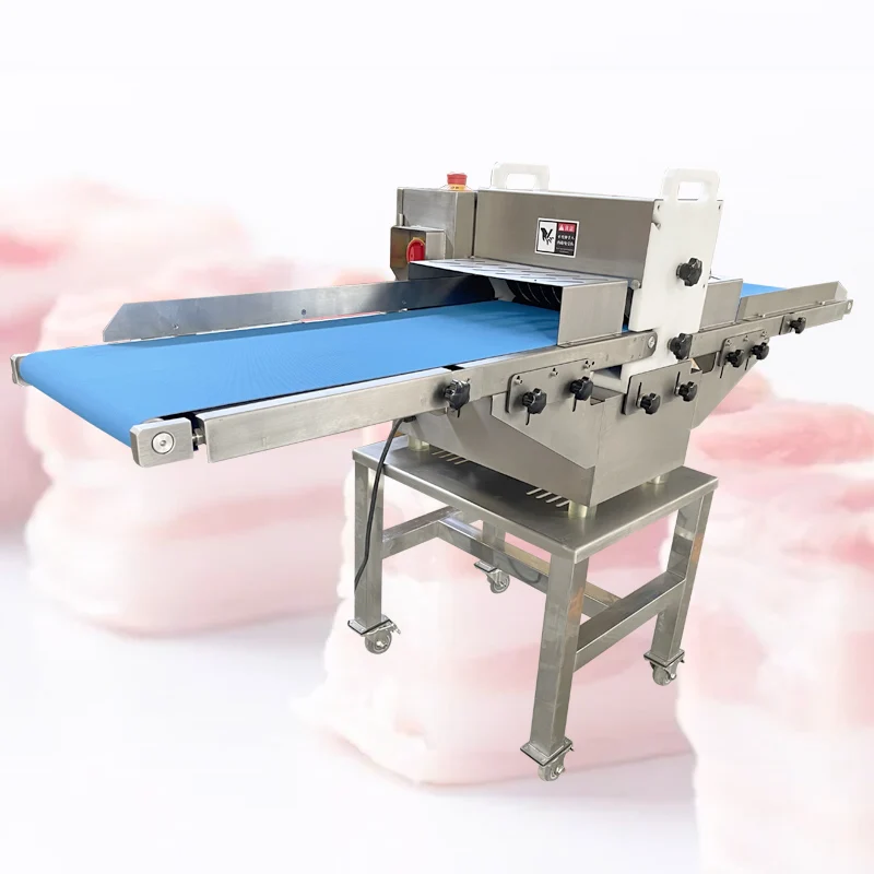 5-40mm Fresh Meat Slicer Commercial Frozen Meat Chicken Duck Fish Cutting Machine Dicer  Meat Strip Cutting Machine