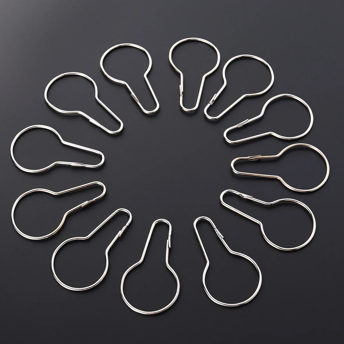 OUNONA 12 Pcs Shower Curtain Hooks Glide Roller Rustproof Stainless Steel Rings With Clips Polished for Bathroom Rods Curtains