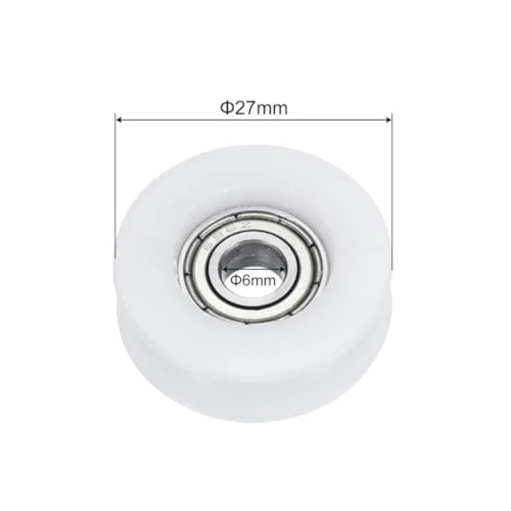 Nylon Pulley 6x30x10mm with Chrome Steel Bearings 8 Set U Groove Ball Bearing Wheels for Robotics and Construction Machinery