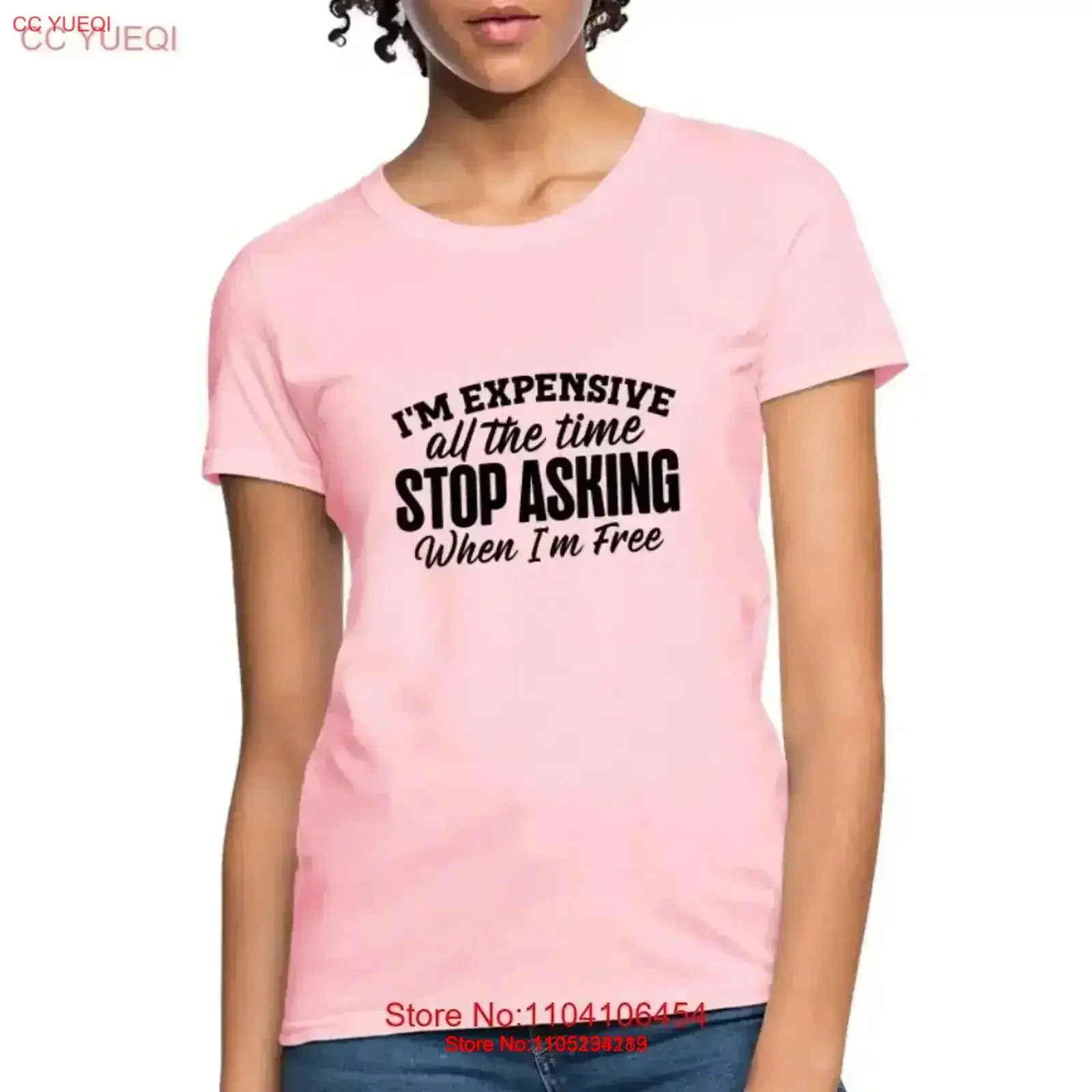 Estoy caro todo el tiempo dejar de preguntar cuando soy gratis camiseta contorneada para mujer vintage lavada elegante Casual cómoda