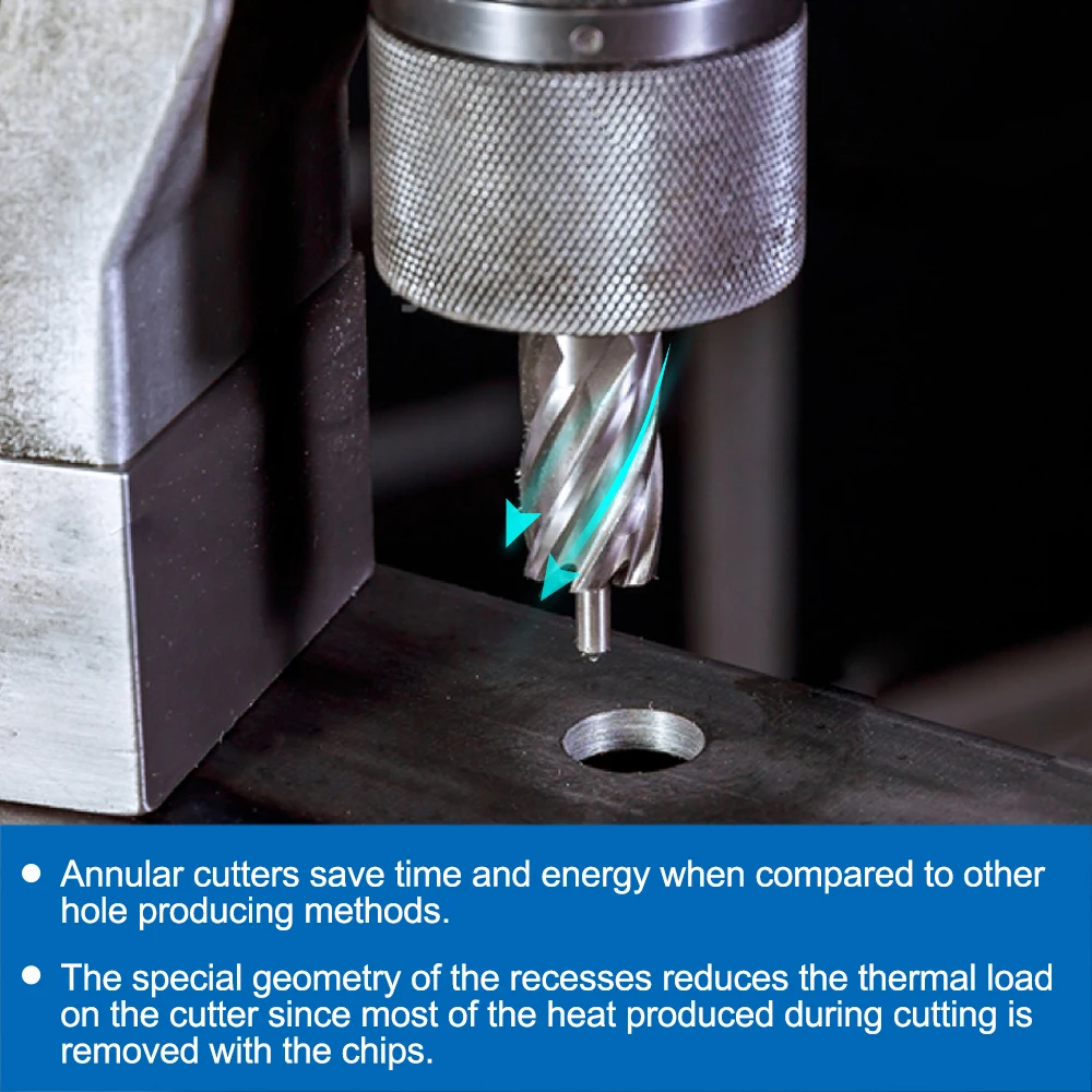 Imagem -03 - Broca Cmcp Hss Hole Hole Saw Cutter 660 mm Weldon Shank Ferramenta para Corte de Metal 19 mm