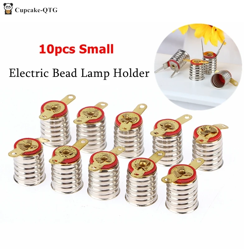 10Pcs E10 Screw-Type Lamps Base Bulb Small Lamp Holder Base Socket Home Experiment Circuit Electrical Test Accessories